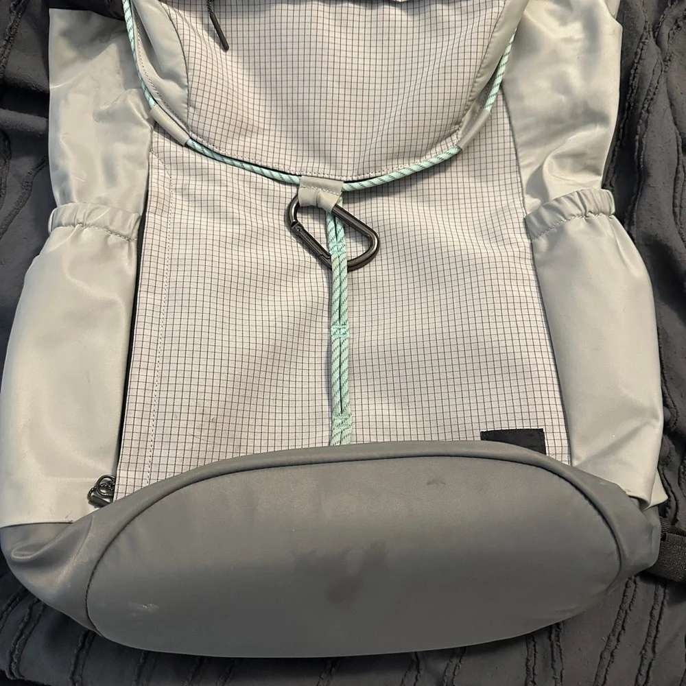 Lululemon Gray and mint green Backpack - Picture 1 of 5